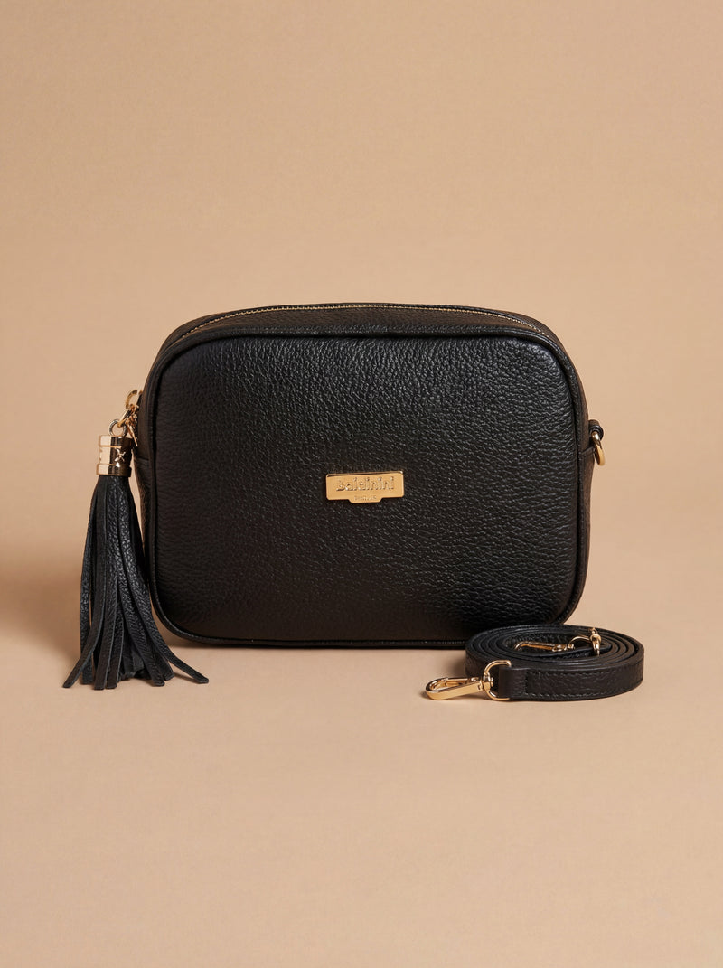 Baldinini Trend  Black Leather Crossbody Bag