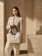 Versace La Medusa Shoulder Bag in Beige Cotton