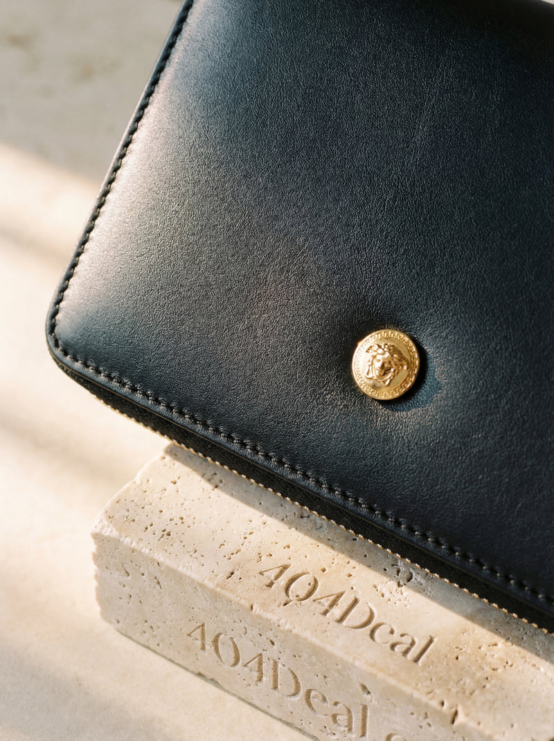 Versace  Medusa Leather Zip Wallet