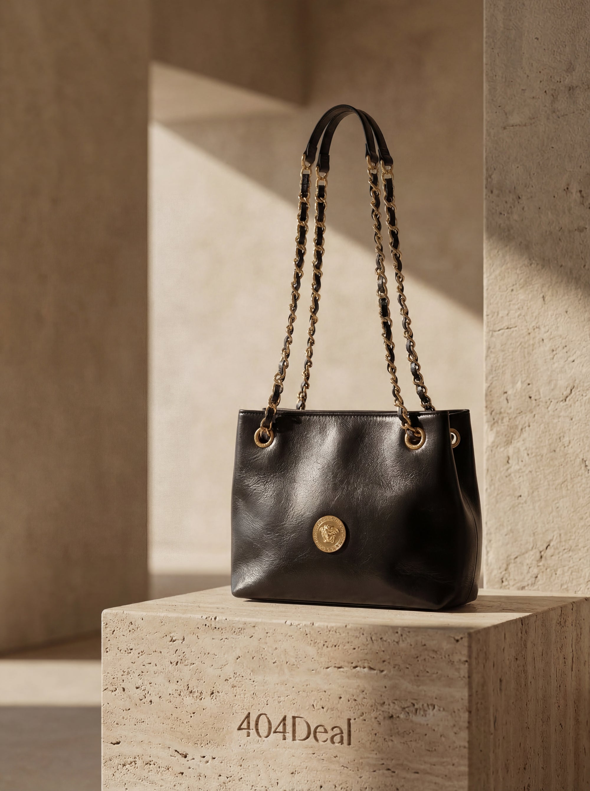 Versace  Medusa Chain Leather Shoulder Bag