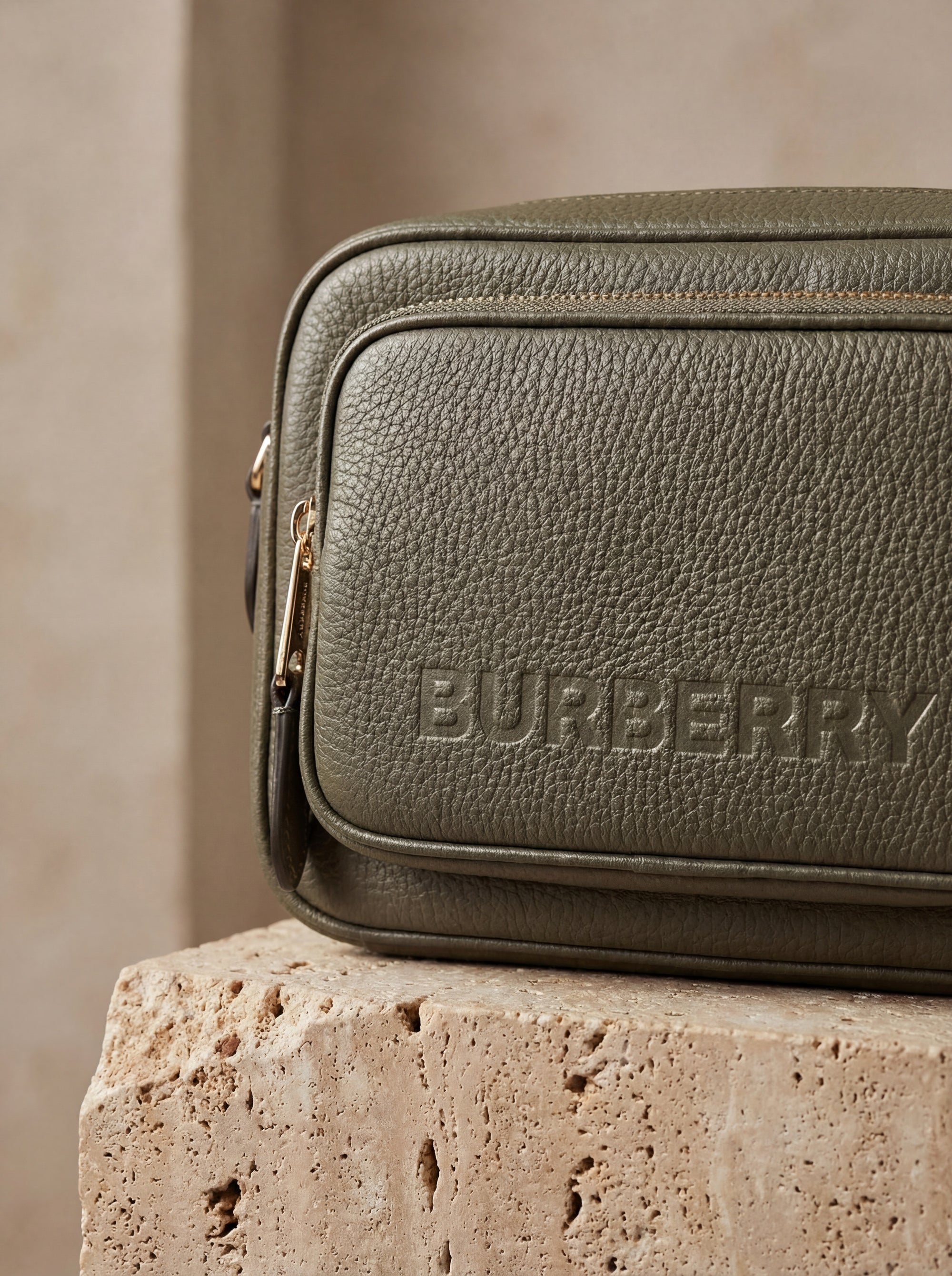 Burberry  Grainy Leather Camera Crossbody Bag