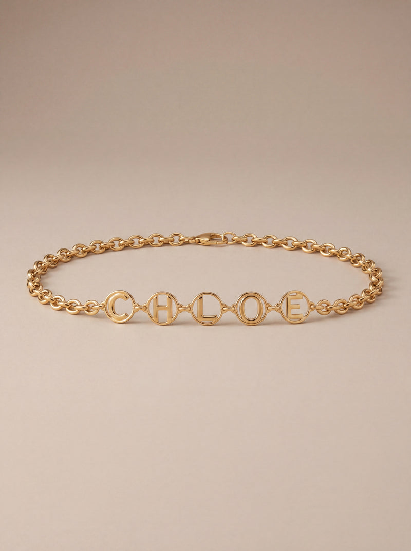 Chloé — Script Jewellery Belt in Gold-Tone Brass