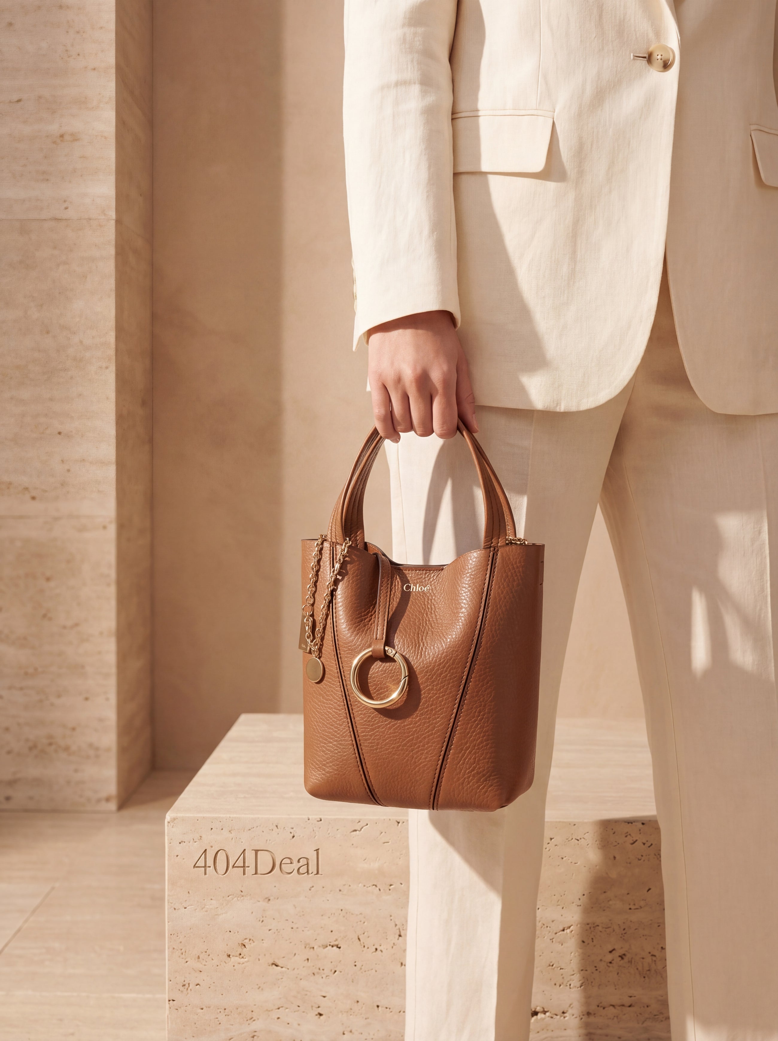 Chloé — Petit Sac Cabas Spin en Cuir de Vachette Grainé
