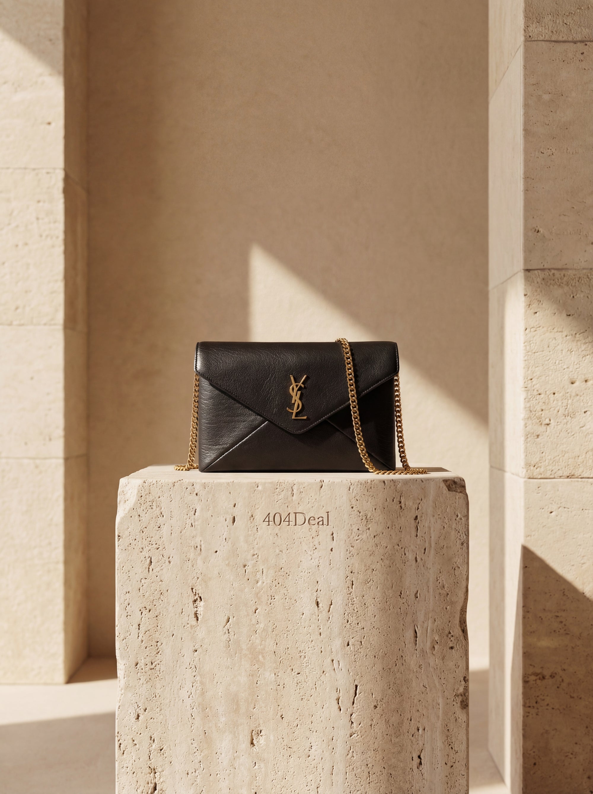 Saint Laurent  Lambskin Chain Clutch Bag