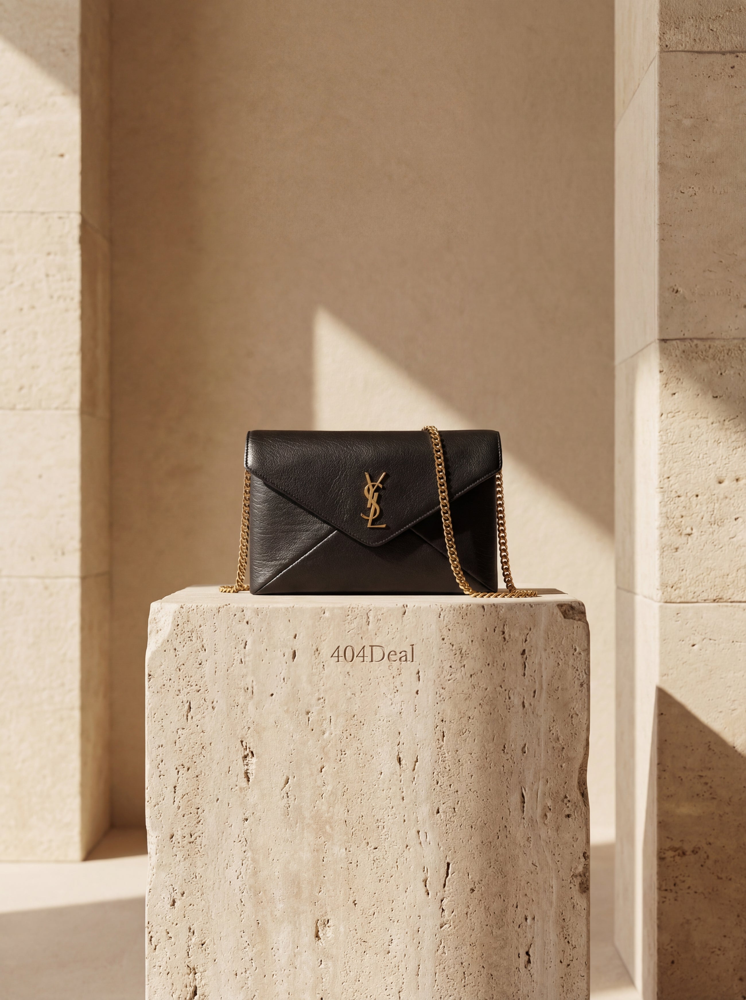 Saint Laurent  Lambskin Chain Clutch Bag