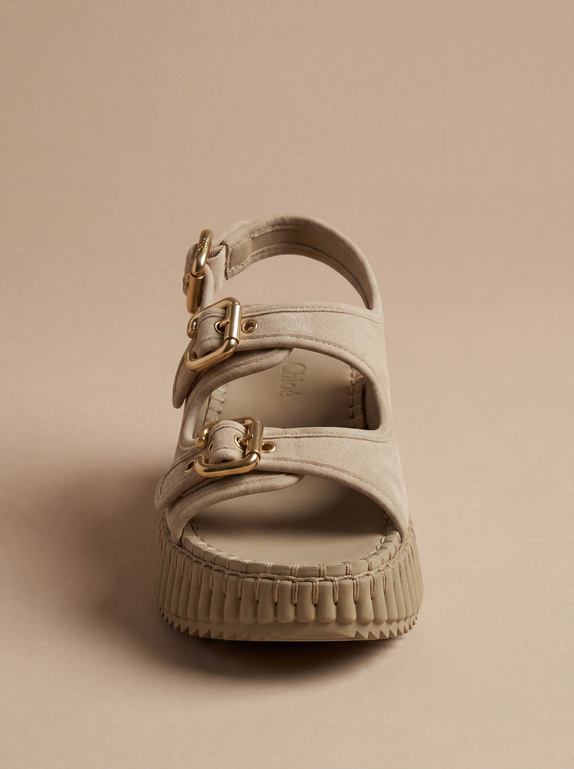 Chloé — Sandales Compensées Nama en Cuir de Vachette