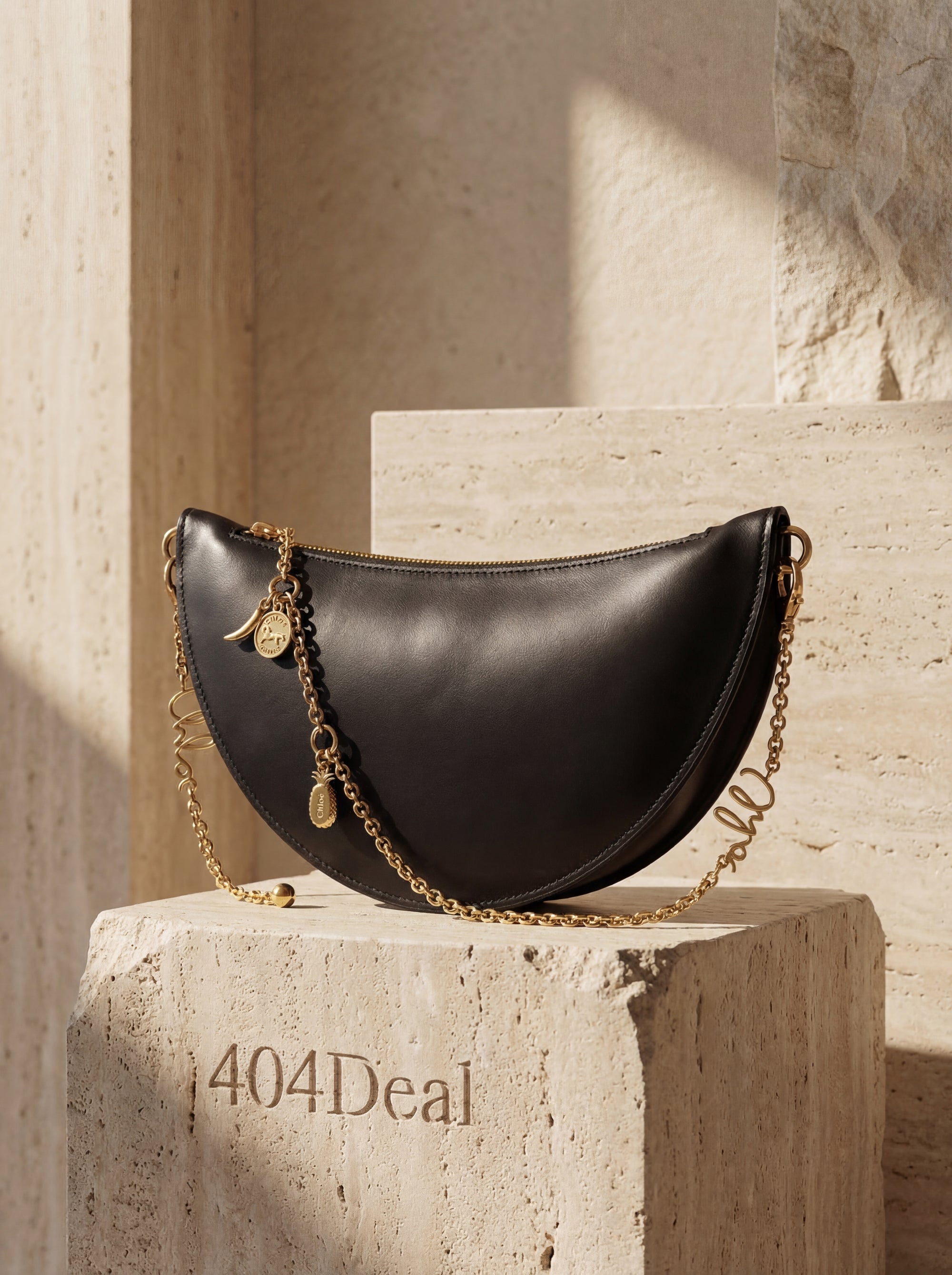 Chloé  Aries Lambskin Half-Moon Shoulder Bag