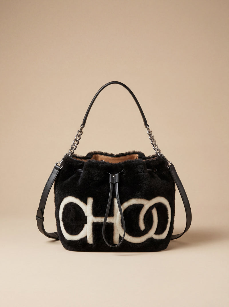 Jimmy Choo  Black Leather Top Handle and Shoulder Bag