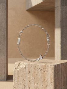 Saint Laurent — Cassandre Crystal Charm Bracelet in Silver-Tone Metal