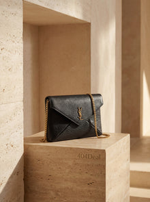 Saint Laurent  Lambskin Chain Clutch Bag