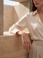 Saint Laurent — Cassandre Crystal Charm Bracelet in Silver-Tone Metal