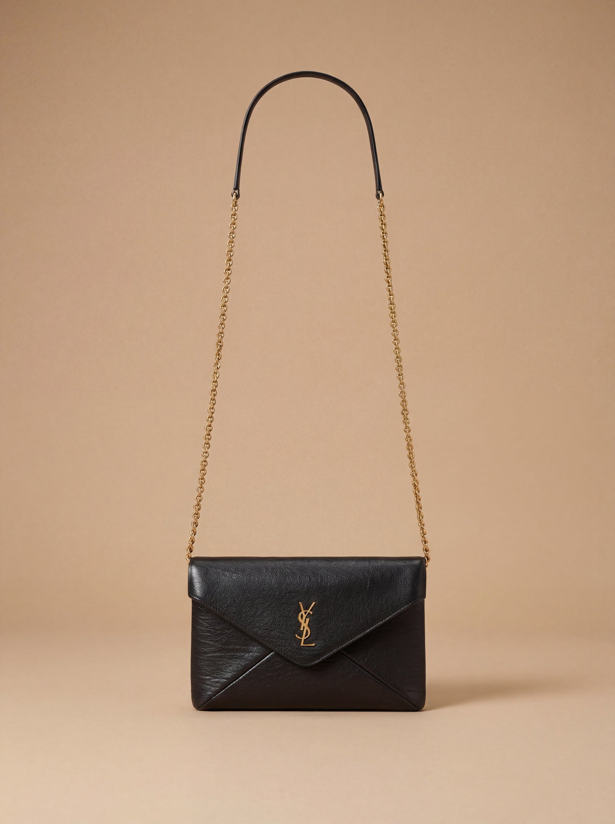 Saint Laurent  Lambskin Chain Clutch Bag