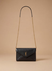 Saint Laurent  Lambskin Chain Clutch Bag