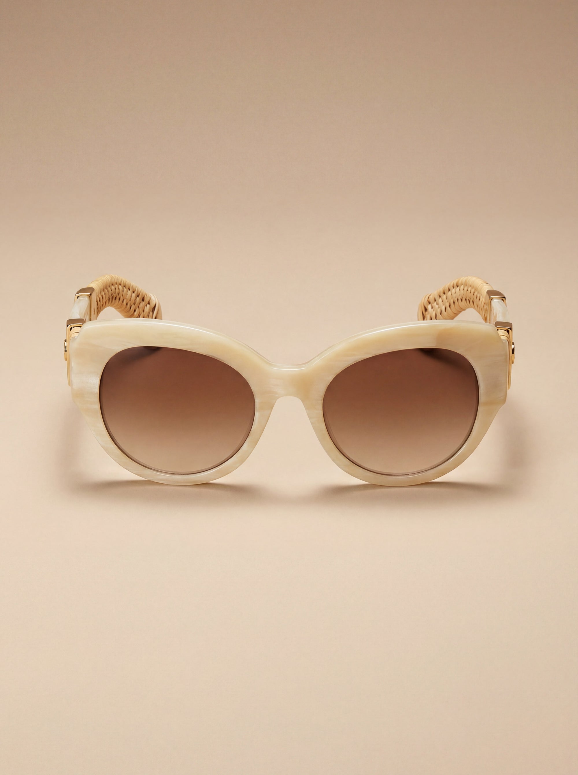 Dolce & Gabbana  Beige Acetate Full Rim Sunglasses