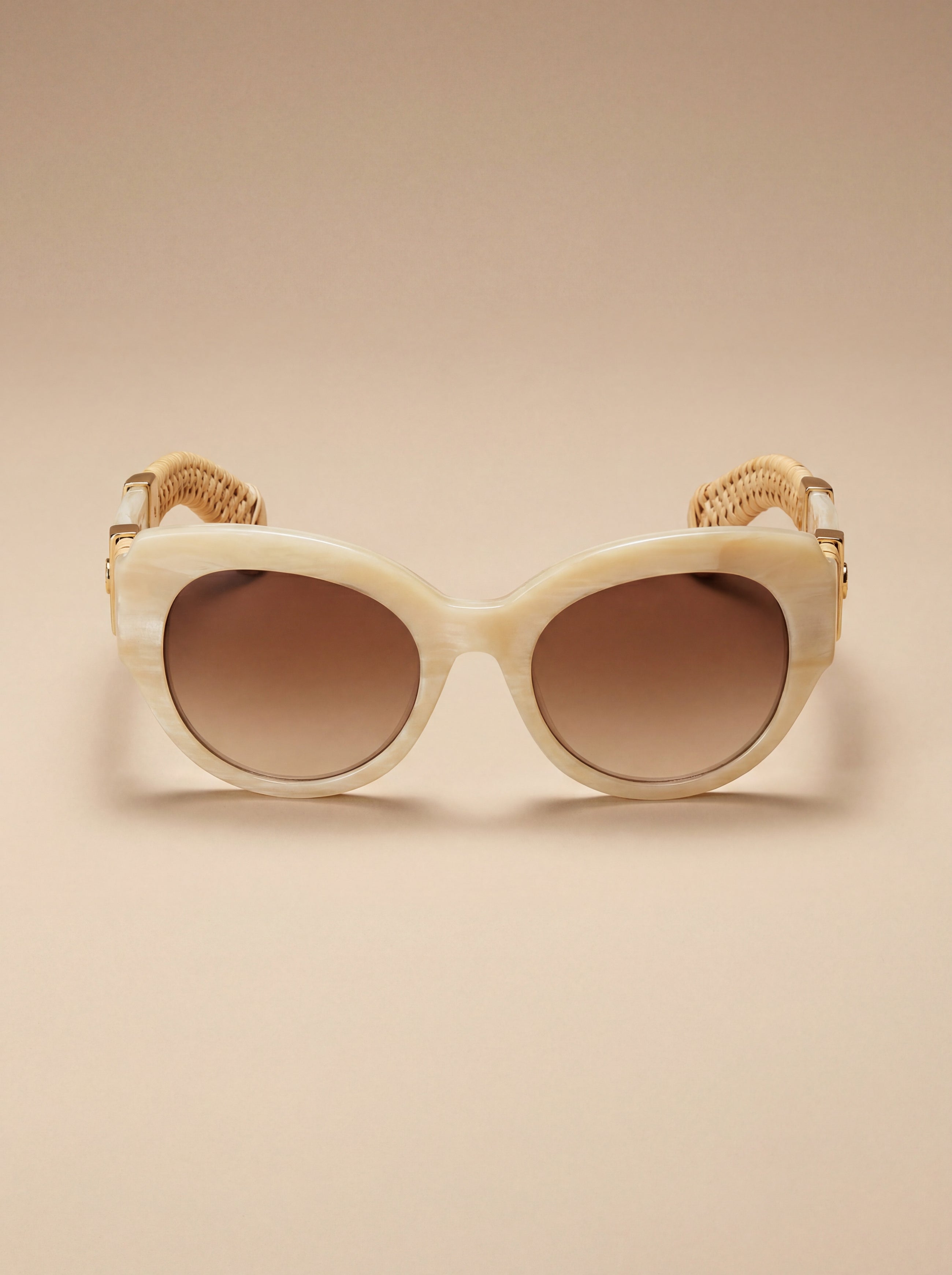 Dolce & Gabbana  Beige Acetate Full Rim Sunglasses