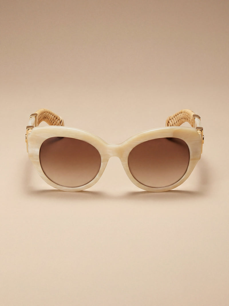 Dolce & Gabbana  Beige Acetate Full Rim Sunglasses