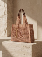 Chloé — Large Summer Banana East-West Tote in Raffia