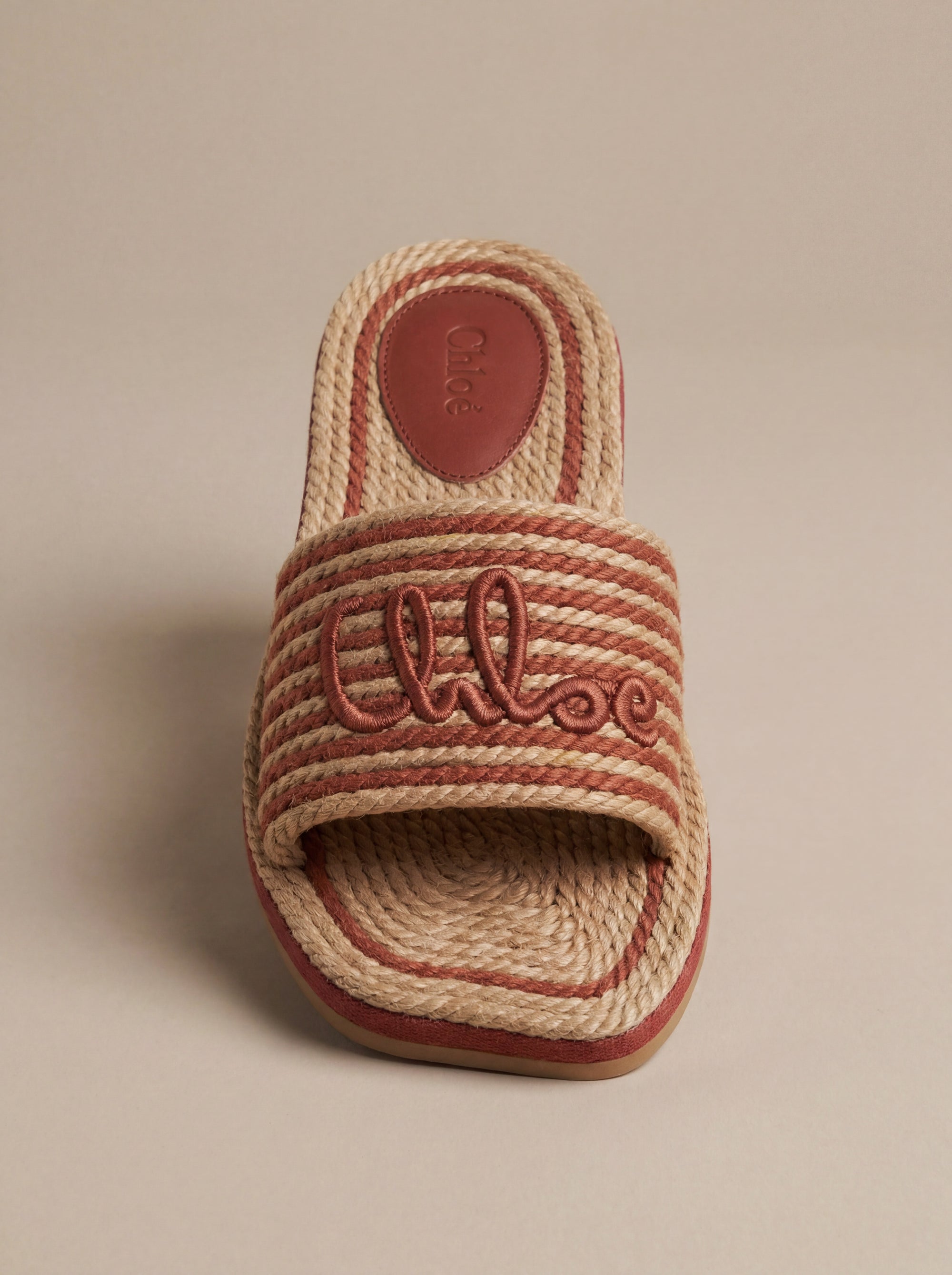 Chloé — Sand Flat Mules in Braided Recycled Rope