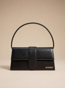 Sac long Jacquemus Le Bambino en cuir noir