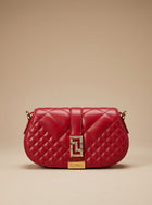 Versace Quilted Shoulder Strap Bag in Red Leather