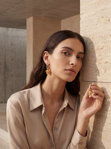 Versace Medusa Drop Earrings in Gold Metal