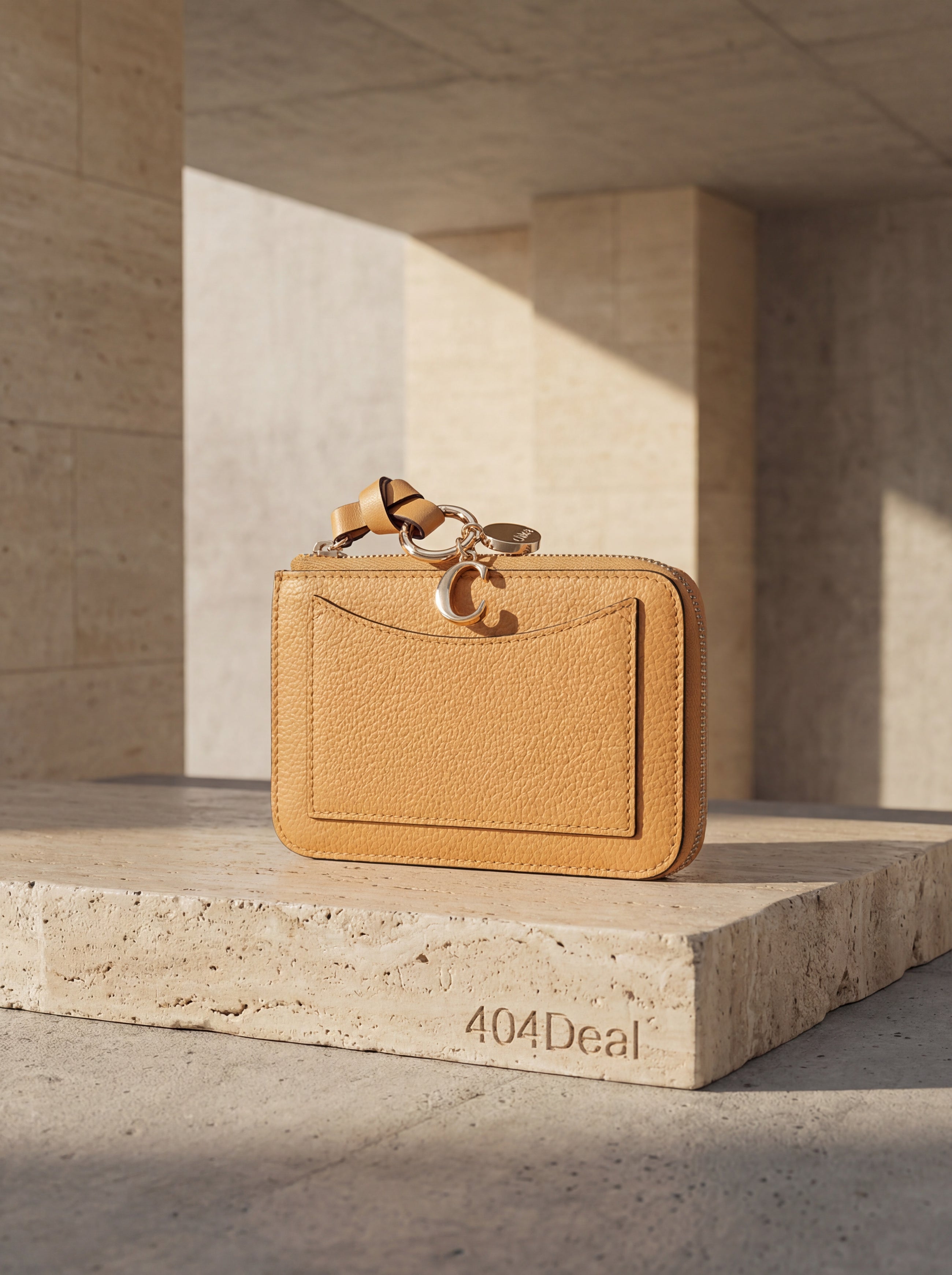 Portefeuille Chloé en cuir orange