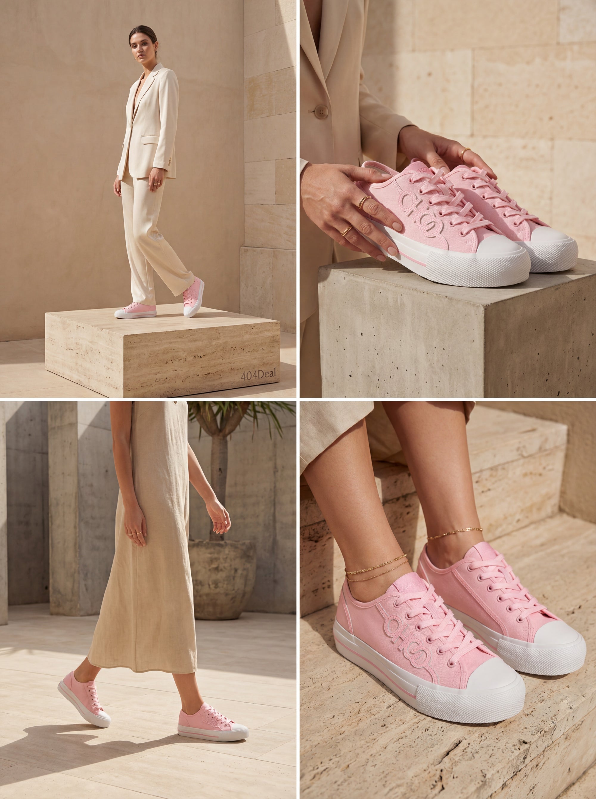 Jimmy Choo Low-Top Sneakers in Pink Fabric