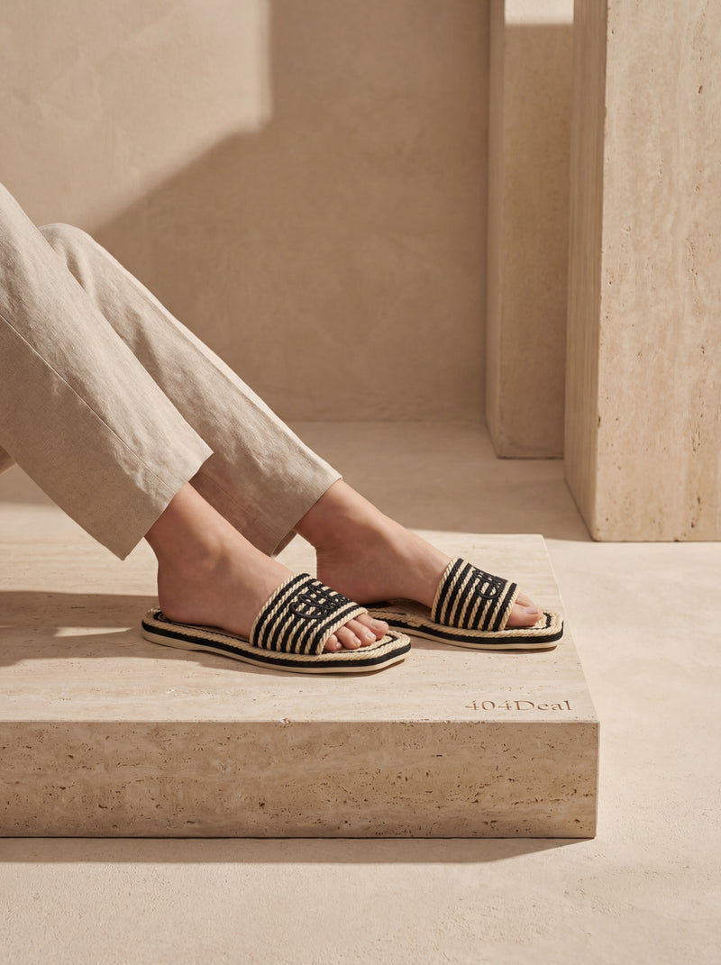 Chloé — Sand Flat Mules in Braided Recycled Rope