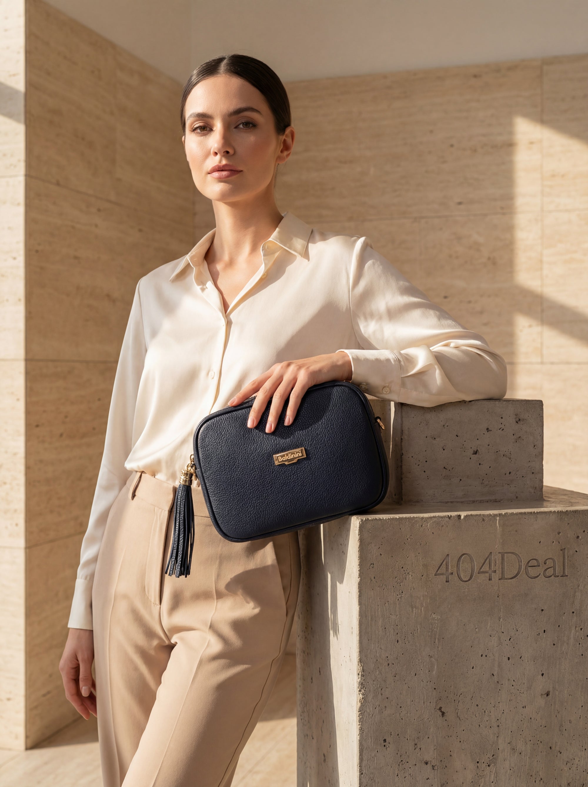 Baldinini Trend — Navy Leather Crossbody Bag