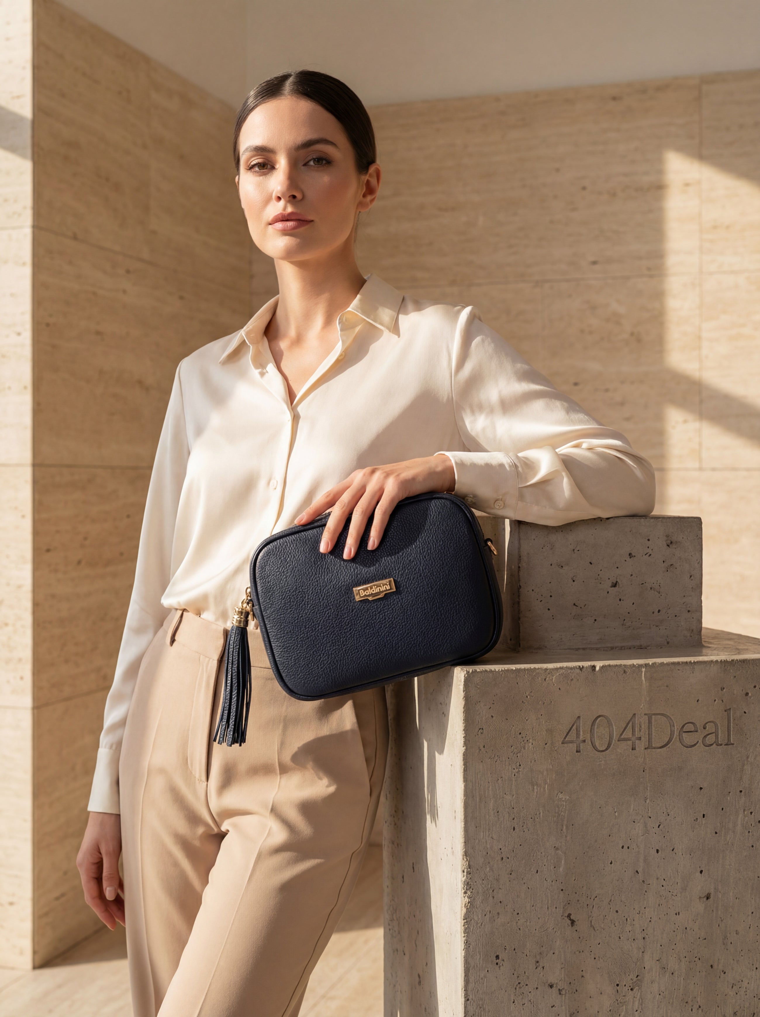 Baldinini Trend — Navy Leather Crossbody Bag