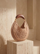 Chloé  Raffia Logo Summer Shoulder Bag