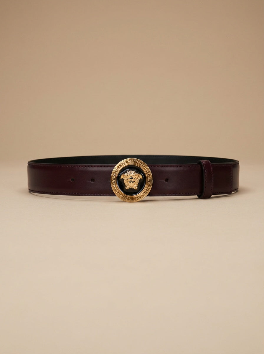 Versace Leather Regular Belt in Purple